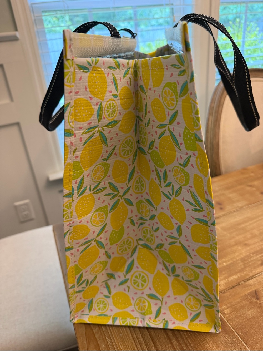 Scout Yellow Lemon Print Tote with Black Handles - Picture 7 of 8